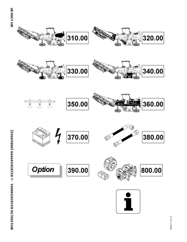 Bomag BM1300/30 Asphalt Road Milling Parts Catalogue Manual 00824965 - PDF File Download