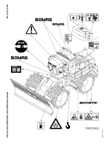 Bomag BC 1172 RB-2 Refuse Compactor Parts Catalogue Manual 00818193 - PDF File Download