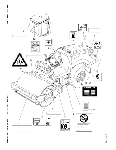 Bomag Variocontrol Single Drum Vibratory Roller Parts Catalogue Manual 00818385 - PDF File Download