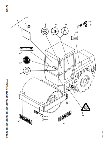 Bomag BW 172 D Single Drum Vibratory Roller Parts Catalogue Manual 00810027 - PDF File Download