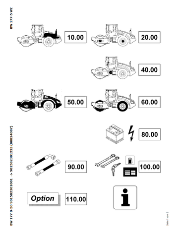 Get the complete parts catalogue for the Bomag BW 177 D-50 Vibratory Roller. Ideal for earth and sanitary landfill construction, this catalogue provides essential information for serial number 00824087. With pub. numbers 901582301001-901582301223, ensure efficient maintenance and repairs. Download the PDF file now.