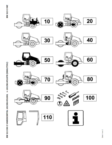 Enhance your construction experience with Bomag BW 213 DH-3 Variocontol Single Drum Vibratory Roller Parts Catalogue Manual. Get accurate and comprehensive information on parts for BW 213 DH-3 Variocontol Earth & Sanitary Landfill Construction. Downloadable PDF file includes serial numbers 00817591 and publication numbers 101581451001 through 101581451078.