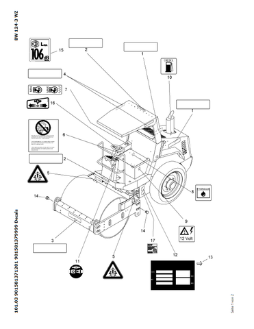 Bomag BW 124 DH-3 Single Drum Vibratory Roller Parts Catalogue Manual 00818019 - PDF File Download