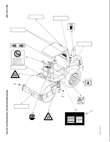 Bomag BW 124 PDH-3 Single Drum Vibratory Roller Parts Catalogue Manual 00817465 - PDF File Download