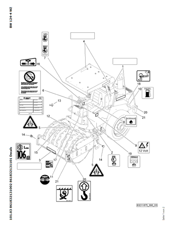 Bomag BW 124 DH-40 Single Drum Vibratory Roller Parts Catalogue Manual 00824499 - PDF File Download