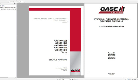Unlock the full potential of your CASE IH Magnum 235, 260, 290, 315, and 340 tractors with our comprehensive service manual in PDF format. This essential guide provides detailed