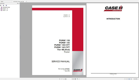 Discover the ultimate resource for maintaining your CASE IH PUMA 150 and 165 tractors with our comprehensive Service
