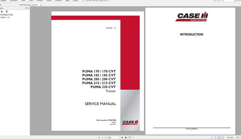 Discover the ultimate resource for maintaining your CASE IH PUMA 170, 185, 200, 215, and 230 CVT tractors