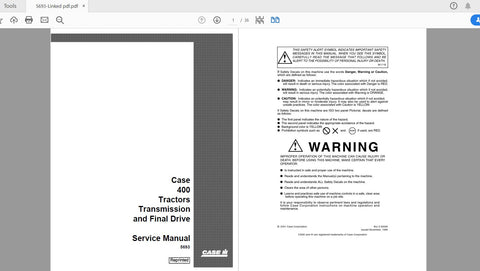 Discover the ultimate resource for maintaining your CASE IH Tractor with the CASE IH Tractor 400 Transmission and Final Drive Service Manual. This comprehensive PDF file