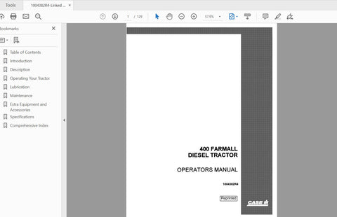 Unlock the full potential of your CASE IH Tractor 400 Farmall Diesel with the comprehensive Operator’s Manual (1004382R4) in PDF format. This essential guide provides detailed instructions