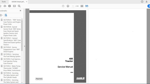 Unlock the full potential of your CASE IH Tractor 400 with the comprehensive 5692R0 Service Manual