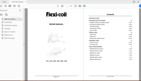 Discover the ultimate resource for maintaining your CASE IH Tractor 40 and 50 Series with the comprehensive Air Cart Repair Manual (Part No. 87367160). This PDF file is designed specifically for models 1740, 2340, 2640, 3450, 3850, and 4350, providing you with