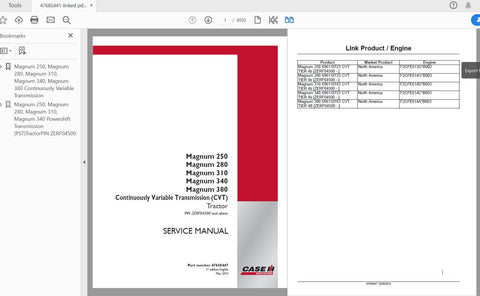 Unlock the full potential of your CASE IH Magnum 250, 280, 310, and 340 tractors with the comprehensive Powershift Service Manual (Part Number: 47685441). This PDF file