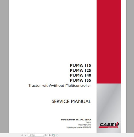 Unlock the full potential of your CASE IH Tractor Puma 115, 125, 140, and 155 with the comprehensive