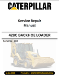 CATERPILLAR 428C BACKHOE LOADER SERVICE REPAIR MANUAL 2CR - PDF FILE DOWNLOAD