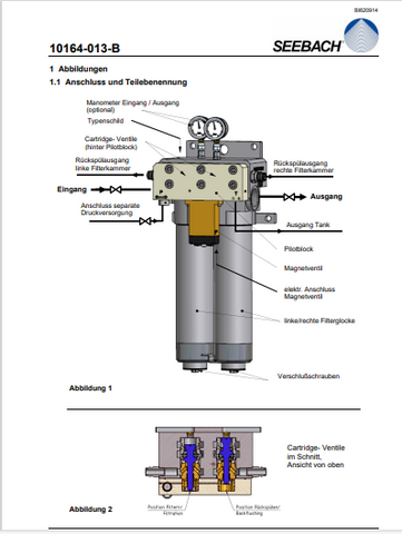 CATERPILLAR D140000449 PF4/932,PF3/822 SERVICE DOCUMENTS HIGH PRESSURE FILTER STATION 100 MY; AUTOM - 10164-013-B PERVOMAYSKA,SEEBACH (GERMAN) MANUAL- PDF FILE DOWNLOAD