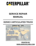 CATERPILLAR D250E II ARTICULATED TRUCK SERVICE REPAIR MANUAL 4PS - PDF FILE DOWNLOAD