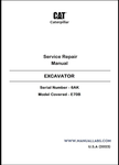 CATERPILLAR E70B EXCAVATOR SERVICE REPAIR MANUAL 6AK 