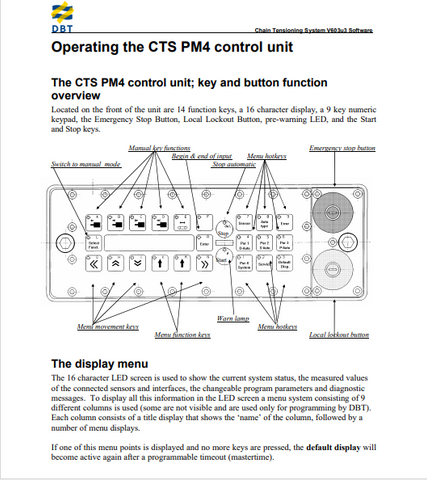 CATERPILLAR M00116 AUTOMATIC CHAIN TENSIONING PROGRAM KESTREL ARMORED FACE CONVEYOR TECHNICAL MANUAL