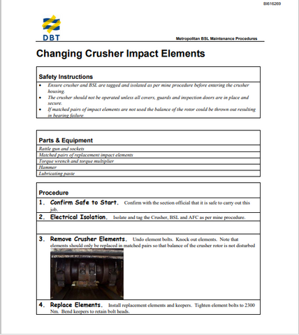 CATERPILLAR M00126 BSL MAINTENANCE PROCEDURES HELENSBURGH GOAL (ARMORED FACE CONVEYOR) TECHNICAL MANUAL- PDF FILE DOWNLOAD