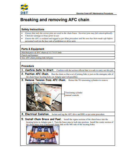 CATERPILLAR M00483 GLENNIES CREEK MAINTENANCE PROCEDURES INTEGRA COAL ARMORED FACE CONVEYOR GENERAL TECHNICAL INFORMATION MANUAL- PDF FILE DOWNLOAD