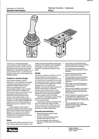 CATERPILLAR VC0062 PARKER HYDRAULICS REMOTE CONTROLS PCL4 ARMORED FACE CONVEYOR GENERAL INFORMATION TECHNICAL MANUAL- PDF FILE DOWNLOAD