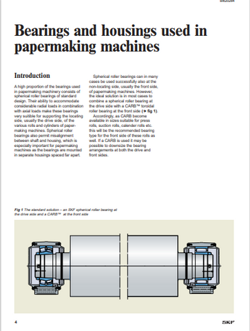 CATERPILLAR VC0116 SKF BEARINGS & HOUSINGS FOR PAPERMAKING MACHINES (ARMORED FACE CONVEYOR) TECHNICAL MANUAL- PDF FILE DOWNLOAD