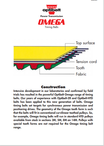 CATERPILLAR VC0156 OPTIBELT POWER OMEGA TIMING BELTS ARMORED FACE CONVEYOR GENERAL TECHNICAL INFORMATION MANUAL-PDF FILE DOWNLOAD