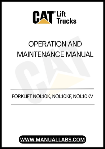 Discover the essential CATERPILLAR FORKLIFT NOL10K, NOL10KF, NOL10KV Operation and Maintenance Manual, your go-to resource for maximizing the performance and longevity of your forklift. This comprehensive guide provides detailed instructions on operation, maintenance, and troubleshooting, ensuring that you can keep your equipment running smoothly and efficiently.
