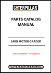 Discover the essential CAT 140G Motor Grader Parts Catalog Manual, specifically designed for serial numbers 72V10334 and up, powered by the reliable 3306 engine. This comprehensive manual serves as your go-to resource for identifying and sourcing the right parts for your grader, ensuring optimal performance and longevity.