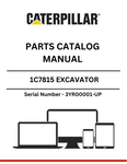 Discover the CAT 1C7815 Excavator Parts Catalog Manual, designed specifically for serial numbers 3YR00001 and up. This comprehensive manual is an essential resource for anyone looking to maintain or repair their CAT excavator, ensuring you have access to the most accurate and up-to-date information.