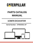 Discover the CAT 1C9875 Excavator Parts Catalog Manual, specifically designed for serial numbers 3YR00001 and above. This comprehensive manual is an essential resource for anyone looking to maintain or repair their CAT excavator, ensuring you have access to the most accurate and up-to-date information.