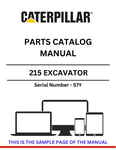 Discover the comprehensive CAT 215 Excavator Parts Catalog Manual, specifically designed for serial number 57Y. This essential resource provides detailed diagrams and part numbers, ensuring you can easily identify and order the exact components needed for your excavator.