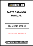 Discover the essential CAT 24M Motor Grader Parts Catalog Manual, designed specifically for serial numbers B9K00001 and up. This comprehensive manual is your go-to resource for identifying and sourcing the right parts for your motor grader, ensuring optimal performance and longevity of your equipment.
