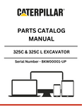 Discover the essential CAT 325C & 325C L Excavator Parts Catalog Manual, specifically designed for serial numbers BKW00001 and up. This comprehensive guide is powered by the reliable 3126B engine, ensuring you have the most accurate and up-to-date information at your fingertips.