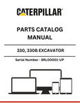 Discover the essential CAT 330 and 330B Excavator Parts Catalog Manual, designed specifically for serial numbers 8RL00001 and up. This comprehensive guide is powered by the robust 3306 engine, ensuring you have the right information at your fingertips to maintain and repair your excavator efficiently.