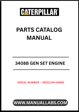 Discover the essential CAT 3408B Gen Set Engine Parts Catalog Manual, specifically designed for serial number 78Z01144-04866. This comprehensive manual serves as a vital resource for technicians and engineers, providing detailed information on parts, specifications, and maintenance procedures to ensure optimal performance of your engine.