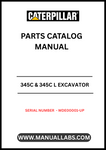 Discover the essential CAT 345C & 345C L Excavator Parts Catalog Manual, specifically designed for models with serial number WDE00001-UP and powered by the robust C13 engine. This comprehensive manual serves as your go-to resource for identifying and sourcing the right parts for your excavator, ensuring optimal performance and longevity.