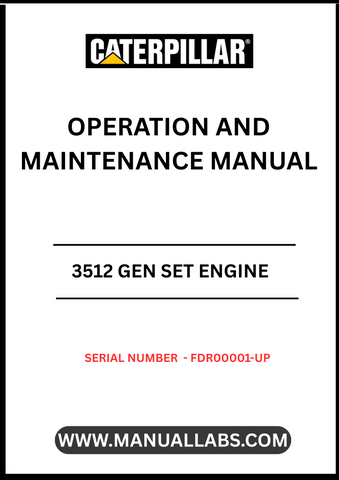 Enhance the performance and longevity of your CAT 3512 Gen Set Engine with the comprehensive Operation and Maintenance Manual, specifically designed for serial number FDR00001 and up. This essential guide provides detailed instructions and insights to ensure your engine operates at peak efficiency, minimizing downtime and maximizing productivity.