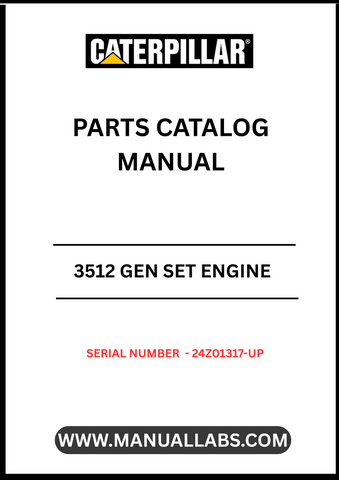 Discover the essential CAT 3512 Gen Set Engine Parts Catalog Manual, specifically designed for serial numbers 24Z01317 and up. This comprehensive manual serves as a vital resource for technicians and engineers, providing detailed diagrams and specifications to ensure accurate repairs and maintenance of your engine.