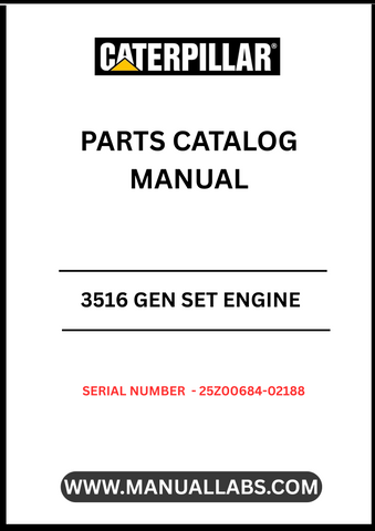 Discover the essential CAT 3516 Gen Set Engine Parts Catalog Manual, specifically designed for serial numbers 25Z00684-02188. This comprehensive manual serves as a vital resource for technicians and engineers, providing detailed information on parts, specifications, and maintenance procedures to ensure optimal performance of your engine.