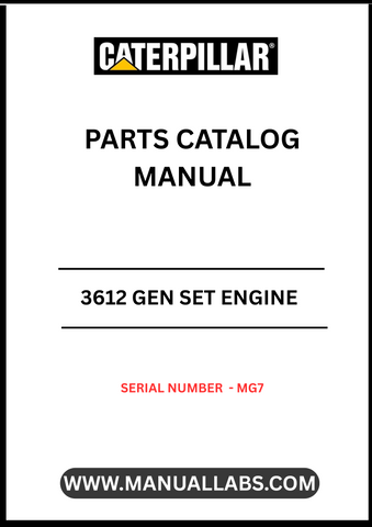 Discover the essential CAT 3612 Gen Set Engine Parts Catalog Manual, specifically designed for serial number MG7. This comprehensive manual serves as a vital resource for technicians and engineers, providing detailed information on parts, specifications, and maintenance procedures to ensure optimal performance of your engine.