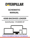 Get the CAT 426B Backhoe Loader Schematic Manual for S/N 5YJ02300-UP, providing essential information on the robust 3054 diesel engine's specifications.