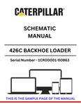  Discover the CAT 426C Backhoe Loader Schematic Manual for S/N 1CR00001-00863, powered by the reliable 3054 engine. Access essential diagrams and specifications.