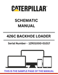  Find the CAT 426C Backhoe Loader Schematic Manual for S/N 1ZR01000-01017, providing crucial details and schematics powered by the dependable 3054 engine.
