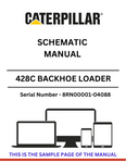 Discover the CAT 428C Backhoe Loader Schematic Manual for S/N 8RN00001-04088, powered by the reliable 3054 engine. Access essential diagrams and specifications.