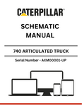 Discover the CAT 740 Articulated Truck Schematic Manual for S/N AXM00001-UP, powered by the 3406E engine. Essential resource for maintenance and repairs.