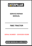 Enhance your maintenance capabilities with the CAT 768C Tractor Service Repair Manual, specifically designed for serial numbers 02X00350-00399. This comprehensive guide is powered by the robust 3408 engine, ensuring you have the right information at your fingertips to keep your equipment running smoothly.
