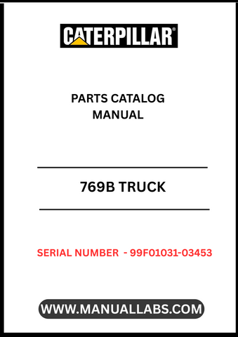 Discover the essential CAT 769B Truck Parts Catalog Manual, specifically designed for serial numbers 99F01031-03453. This comprehensive manual serves as a vital resource for anyone looking to maintain or repair their CAT 769B truck, ensuring optimal performance and longevity.