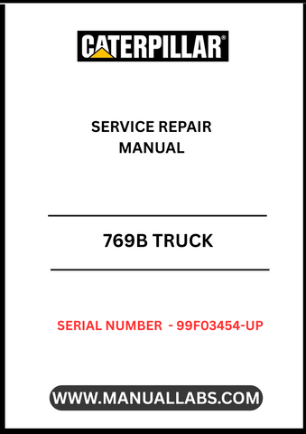 Introducing the CAT 769B Truck Service Repair Manual, specifically designed for serial numbers 99F03454 and up, powered by the robust D343 engine. This comprehensive manual is an essential resource for technicians and operators, providing detailed insights into the maintenance and repair of your CAT 769B truck.